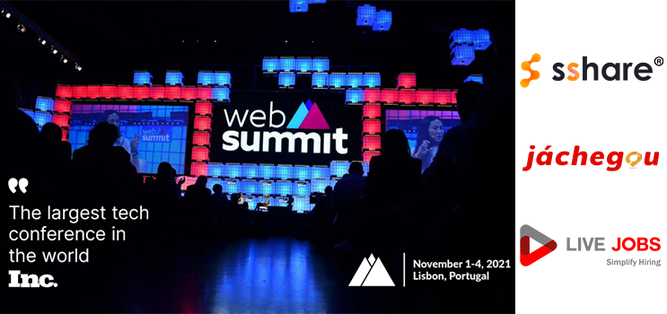 Três Apps pela ANM na Web Summit 2021! - sshare, JáChegou e Live Jobs